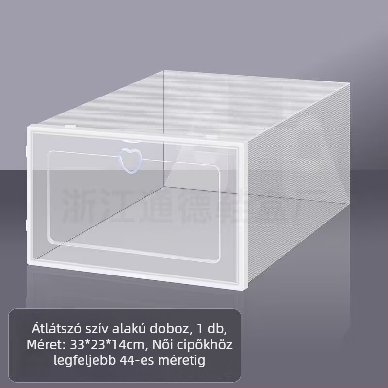 Benta műanyag cipősdoboz – helytakarékos, átlátszó rendező cipőkhoz és kozmetikumokhoz, logónyomás elérhető