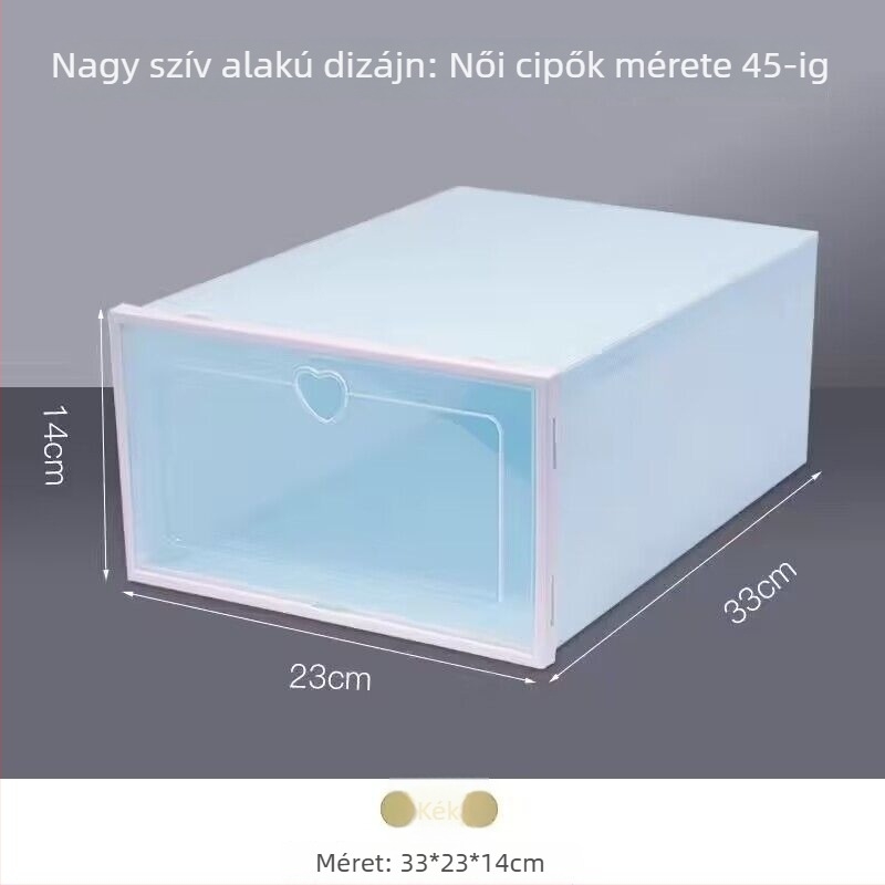 Benta műanyag cipősdoboz – helytakarékos, átlátszó rendező cipőkhoz és kozmetikumokhoz, logónyomás elérhető