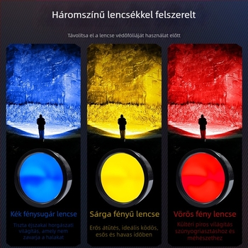 Alumíniumötvözet lámpa, hosszú hatótávolságú lézerrel, 60W, 500 m feletti hatótávolság, Type-C töltés