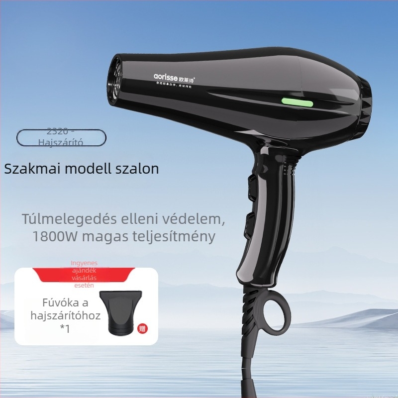 Hajszárító 1800W, AC motor, 220V, 2 fokozat, meleg és hideg levegő