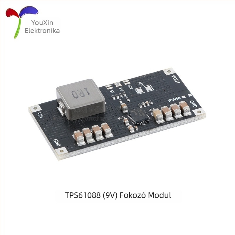 TPS61088 Li-ion akkumulátor Boost DC-DC modul, bemenet 5V/9V/12V, kimenet akár 10A