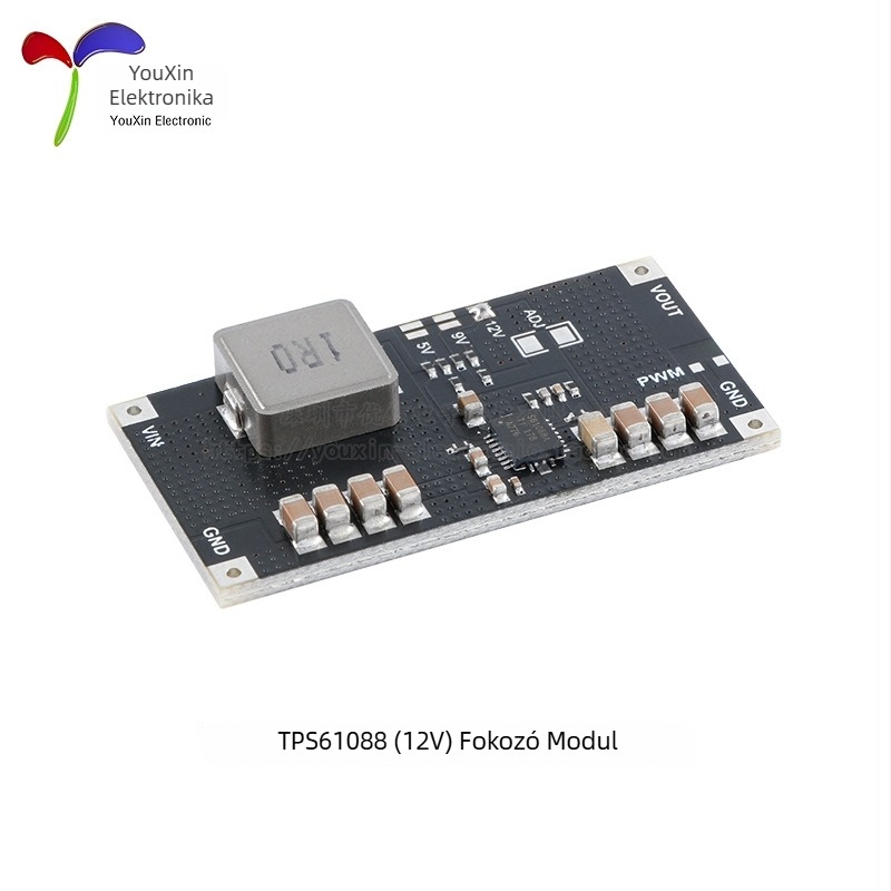 TPS61088 Li-ion akkumulátor Boost DC-DC modul, bemenet 5V/9V/12V, kimenet akár 10A