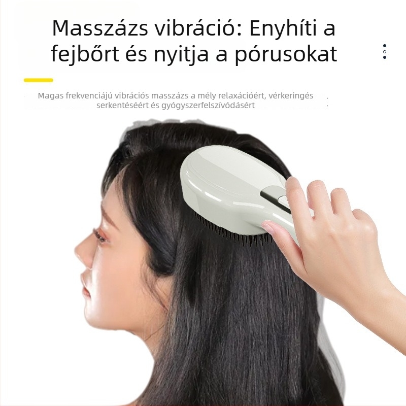 DX-002 Elektromos fejmasszázs fésű esszenciabevivővel – 235 g, fejmasszázs nyugtató hatás, minden évszakban használható