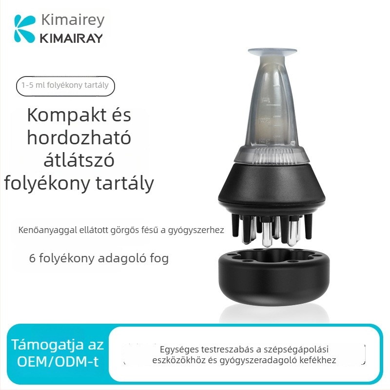 Fejbőr ápoló készülék kézi dózisztatóval a folyadék leadásához és a fejmasszázshoz