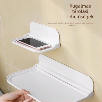Pengyi összecsukható falra szerelhető fürdőszobai polc, fúrás nélkül, 1 rétegű, fürdőszobai tárolás