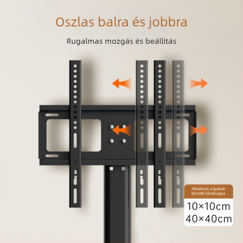 Universális TV állvány és falra szerelhető tartó, mechanikus vezérlés, vasból készült tartó, teherbírás több mint 15 kg