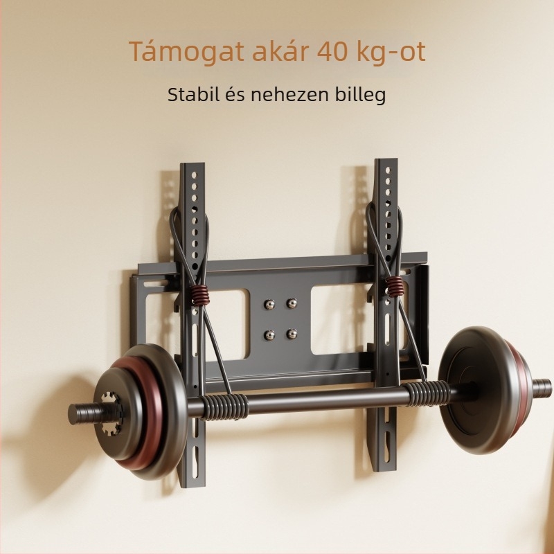 Universális TV állvány és falra szerelhető tartó, mechanikus vezérlés, vasból készült tartó, teherbírás több mint 15 kg