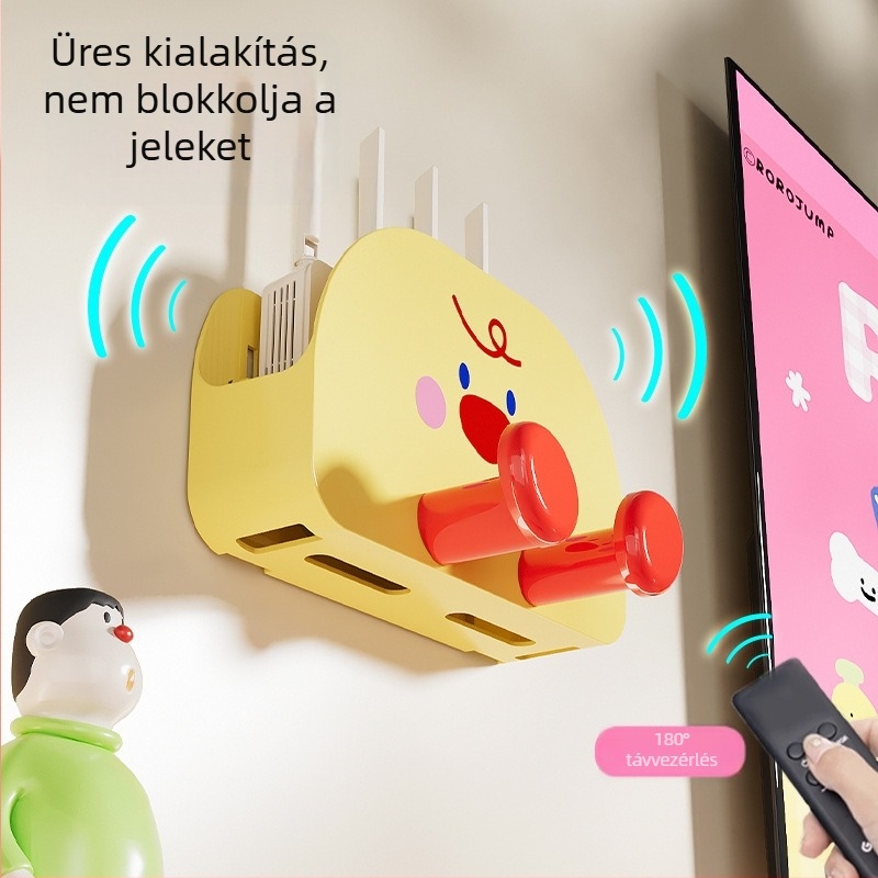 WiFi router tároló doboz, falra szerelhető, rejtett Set-Top Box és optikai modem tartó