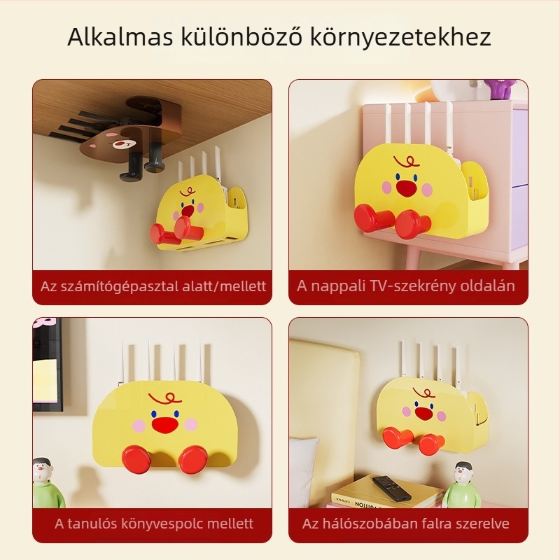WiFi router tároló doboz, falra szerelhető, rejtett Set-Top Box és optikai modem tartó