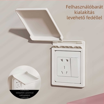 86-os falra szerelhető tároló | 1 szint, ABS, összecsukható, ragasztós telepítés, fúrás nélkül