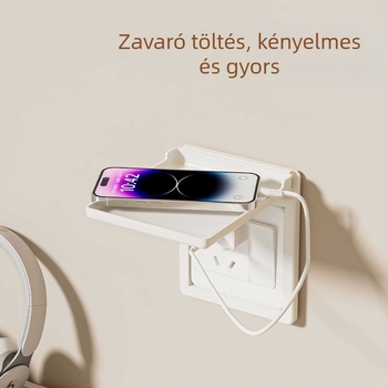 86-os falra szerelhető tároló | 1 szint, ABS, összecsukható, ragasztós telepítés, fúrás nélkül