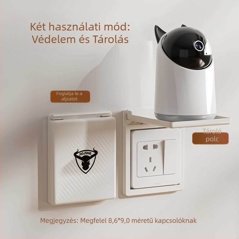 86-os falra szerelhető tároló | 1 szint, ABS, összecsukható, ragasztós telepítés, fúrás nélkül