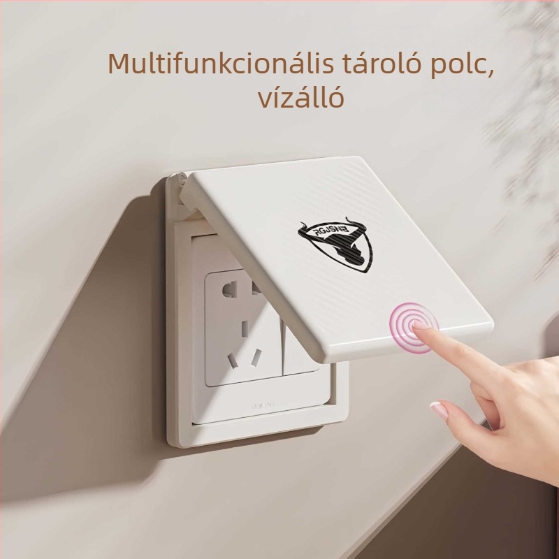 86-os falra szerelhető tároló | 1 szint, ABS, összecsukható, ragasztós telepítés, fúrás nélkül