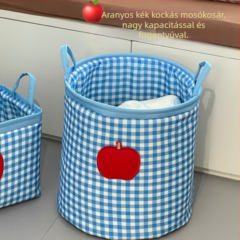 Fürdőszobai piszkos ruhák kosara — összecsukható, nagy kapacitású, pamut-len anyag, modern minimalista stílus