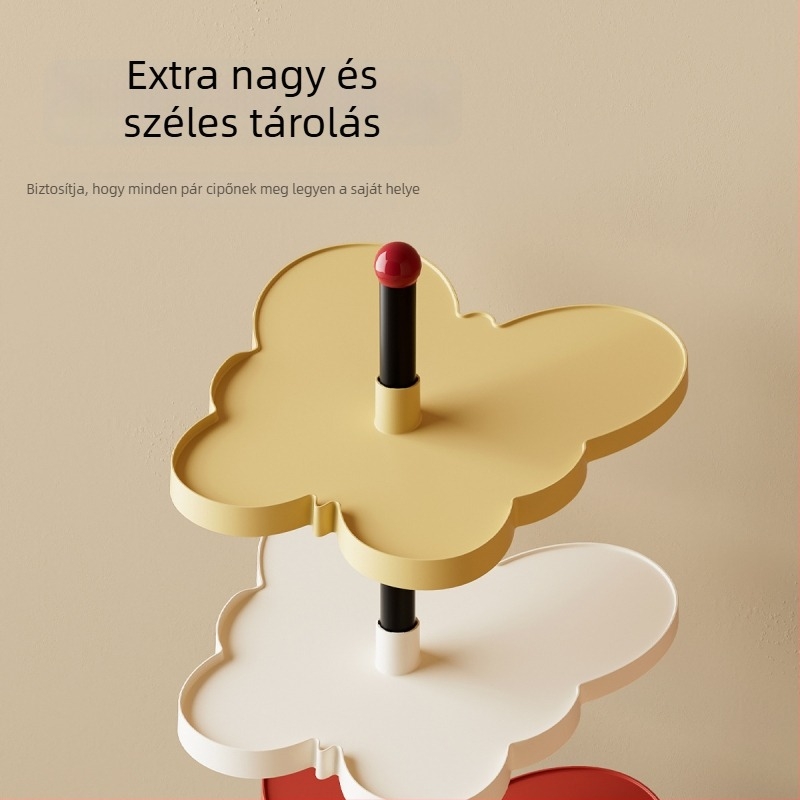 Padlón álló cipősszekrény, 5‑polcos, műanyagból, modern minimalista stílus, hordozható és mozgatható, nappali tároláshoz