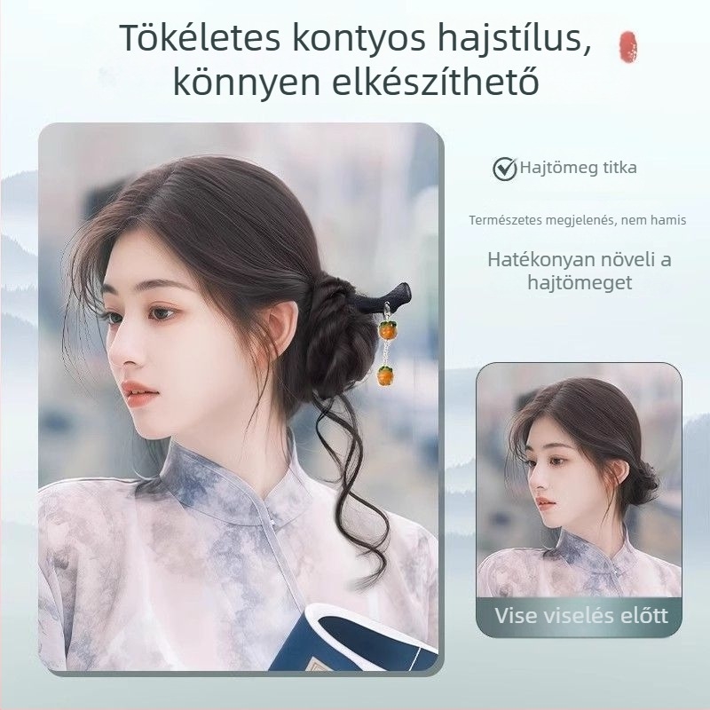 Ponytail paróka – teljesen kézzel készített, hőálló huzal, nem festhető vagy dauerolható, testreszabott változat (farok stílus: összenyomott)