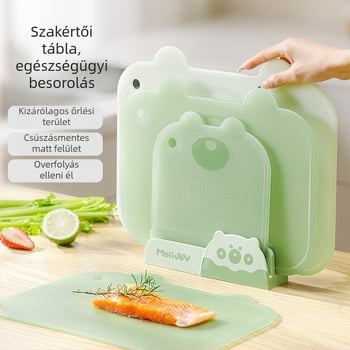 Élelmiszer-minőségű műanyag vágódeszka háztartási használatra, csúszásmentes, penészálló, alkalmas bébiételhez és gyümölcsök és zöldségek előkészítéséhez