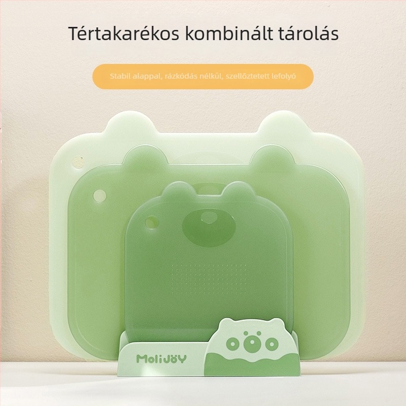 Élelmiszer-minőségű műanyag vágódeszka háztartási használatra, csúszásmentes, penészálló, alkalmas bébiételhez és gyümölcsök és zöldségek előkészítéséhez