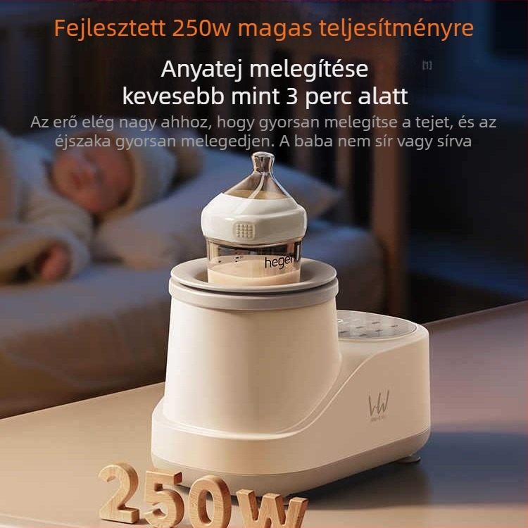 Két az egyben: intelligens baba tejkészítő és melegítő, csendes üzem, állandó hőmérséklet, érintéses vezérlés, 220V AC, PC anyag