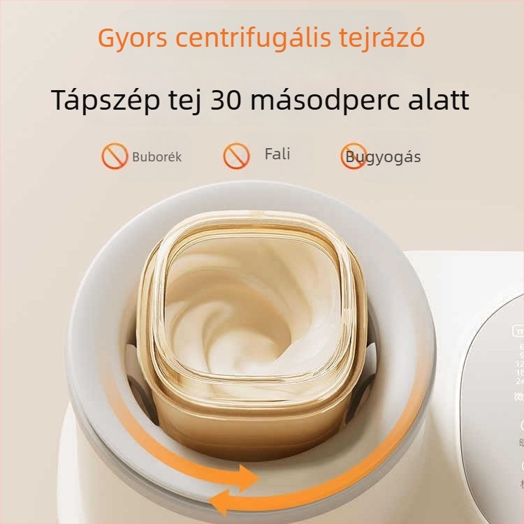 Két az egyben: intelligens baba tejkészítő és melegítő, csendes üzem, állandó hőmérséklet, érintéses vezérlés, 220V AC, PC anyag