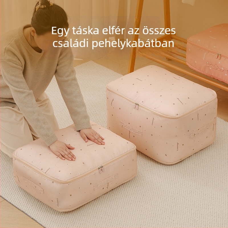 Kocka alakú pamut ágyneműtároló táska zárási funkcióval utazásokhoz