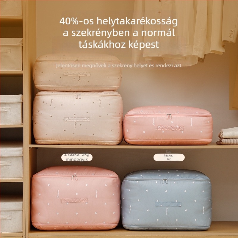 Kocka alakú pamut ágyneműtároló táska zárási funkcióval utazásokhoz