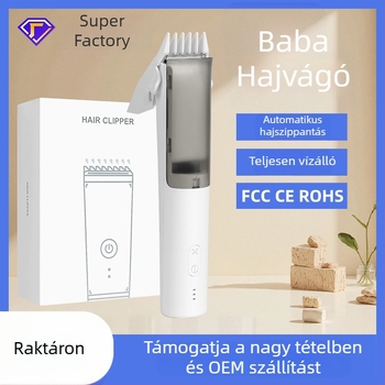 HC-W008 babáknak szánt hajvágó, beépített 500–800 mAh akkumulátor, 0–1 órás üzemidő, vízálló, kerámiás penge