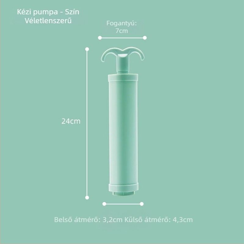 Vákuum tömörítős táska ruhák és paplanok számára, pumpával, PA+PE anyag, modell: függő tároló táska, Shell Stone