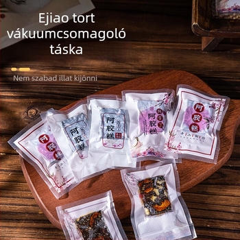 Élelmiszer vákuumcsomagoló zacskó, sima felület, kétoldali zárás; anyag: poliészter; használat: élelmiszer csomagolás; licencelhető privát címke