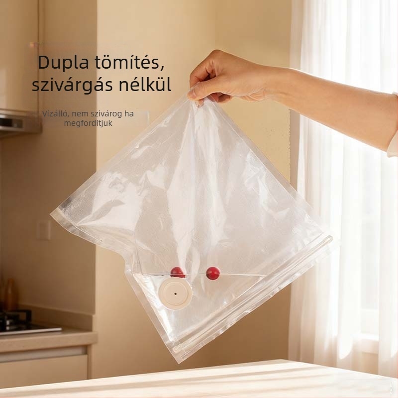 Élelmiszer-vákuum zacskó — PA+PE sűrített anyag, szívó típus, pumpa nélkül, otthoni tároló vákuum zacskó (2025)