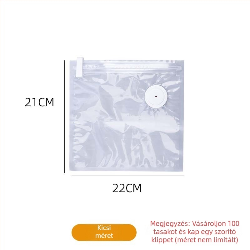 Élelmiszer-vákuum zacskó — PA+PE sűrített anyag, szívó típus, pumpa nélkül, otthoni tároló vákuum zacskó (2025)