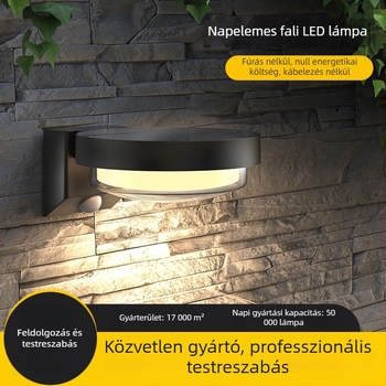 Bolygó alakú napelemes kültéri LED falikar távirányítóval — 0,86 W LED, 3,7 V, üzemidő 6–12 óra, Modell XLTD-6106