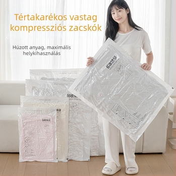 Háztartási ruhák vákuumos tömörítő tasak pumpával, PET+PE anyagból, modell: tömörítő tasak