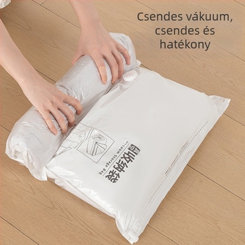 Háztartási ruhák vákuumos tömörítő tasak pumpával, PET+PE anyagból, modell: tömörítő tasak