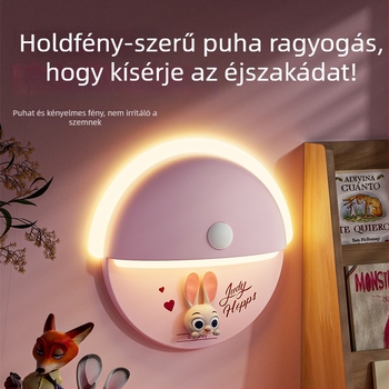 Éjszakai lámpa mozgásérzékelővel és mágneses rögzítéssel, beépített akkumulátor, ABS ház – rajzfilmszerű állat alakú