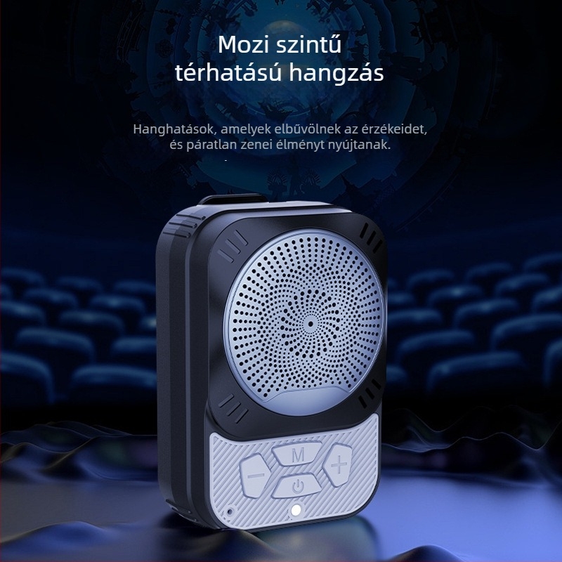 Mágneses klipszes Bluetooth hangszóró, IPX5 vízálló, Bluetooth 5.3, frekvenciatartomány 100Hz-20kHz, SNR ≥100dB
