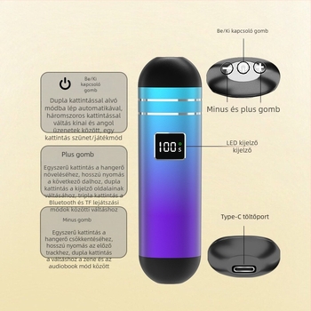Mini csontvezetéses hangszóró Bluetooth 5.3-mal, beépített akkumulátor, 100 Hz–20 kHz, SNR ≥85 dB, 2 hangszóró, ideális alvás közben párna alatt hallgatáshoz