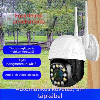 Vezeték nélküli hálózati kamera, PTZ 355°, minimális megvilágítás 0.00001 lux, elektronikus zár 1/100000, működési tartomány -20°C-tól 60°C-ig, 12V tápegység