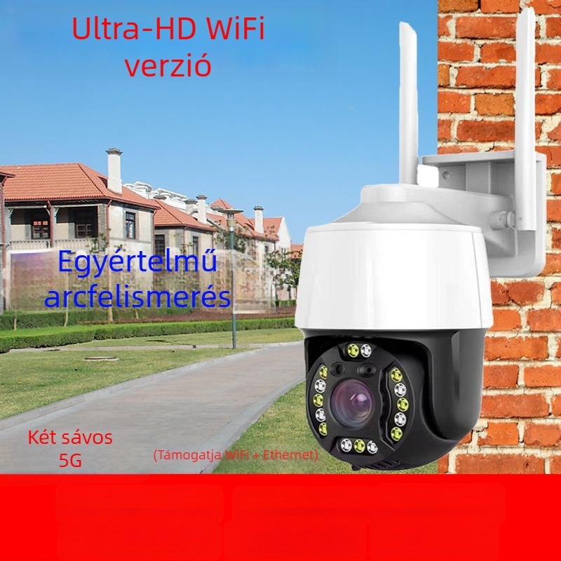 Vezeték nélküli hálózati kamera, PTZ 355°, minimális megvilágítás 0.00001 lux, elektronikus zár 1/100000, működési tartomány -20°C-tól 60°C-ig, 12V tápegység