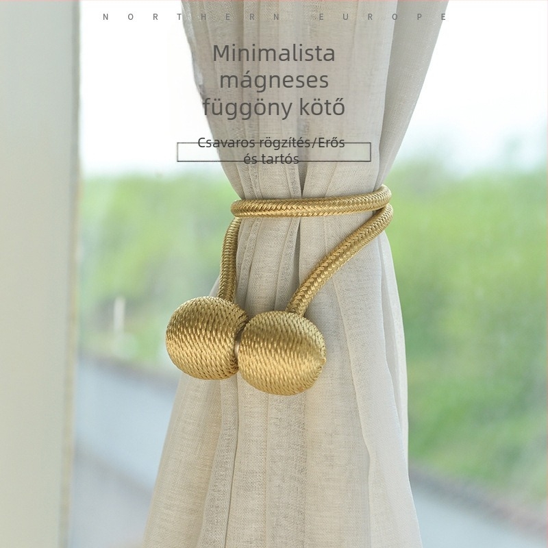 Függöny mágneszár, mágneses pánt, fúrásmentes szerelés, modern minimalista stílus, testreszabható (Zhengyan)