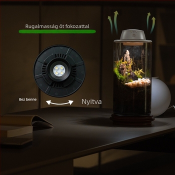 Újratölthető növénynevelő lámpa mikro tájkép mohás üveggel, teljes spektrumú LED, 4 LED, 140 lm, IP65, 220 V, élettartam 3–5 év