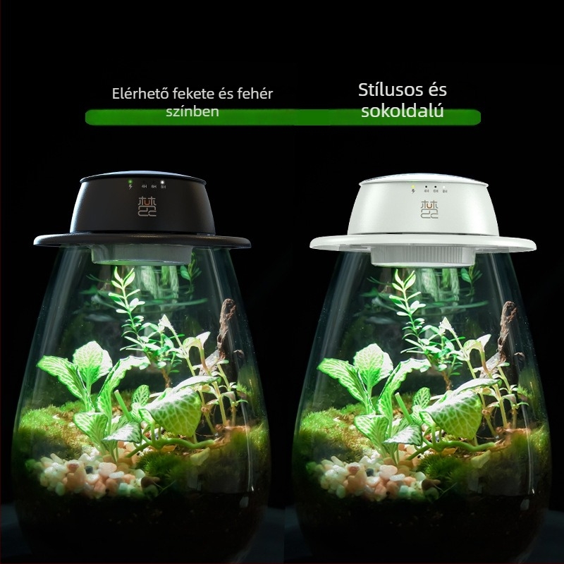 Újratölthető növénynevelő lámpa mikro tájkép mohás üveggel, teljes spektrumú LED, 4 LED, 140 lm, IP65, 220 V, élettartam 3–5 év