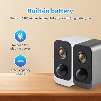 Vezeték nélküli akkumulátoros megfigyelő kamera, HD 1440p éjszakai látással, beltéri/kültéri használatra, IR távolság 8–15 m