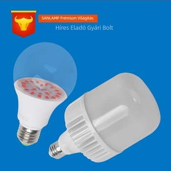 Növények növesztésére szolgáló LED lámpa üvegházhoz, E27 foglalat, IP65 vízálló, 18 LED, 220V, 30 000 óra élettartam