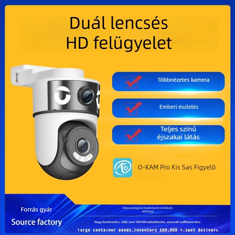 Gömbkamera, 360° panoráma - minimális megvilágítás 0,005 lux - SNR > 38 dB - beltéri/kültéri használat - 5V tápegység