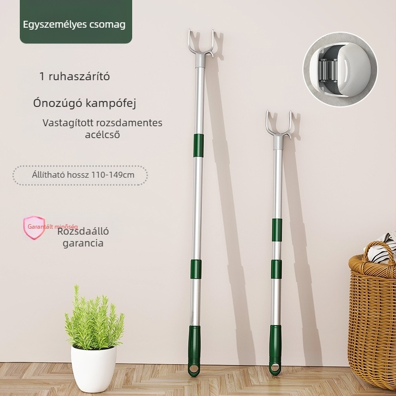 Hosszabbítható ruhaszárító rúd cinkötvözetből erkélyre