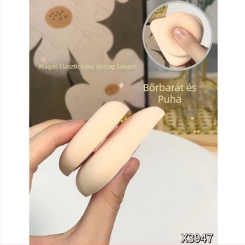 Snowmary Marshmallow porpúder puff, formája ventilátor- és kör alakú, hidrofil nem-latex szivacs, nagy rugalmasságú, száraz és nedves használatra