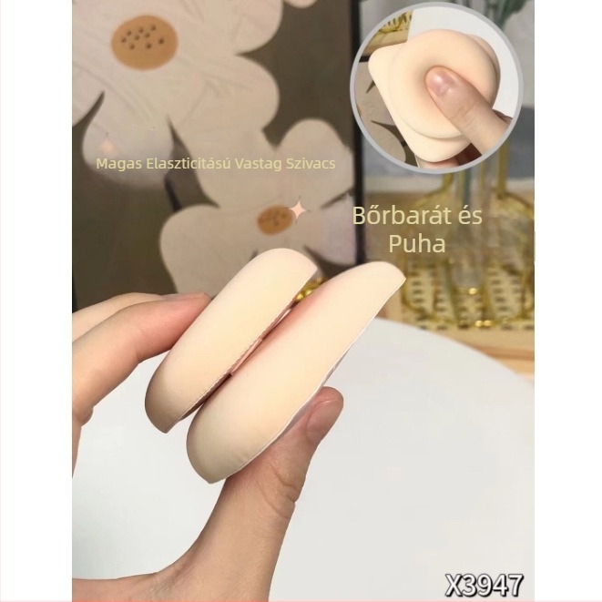 Snowmary Marshmallow porpúder puff, formája ventilátor- és kör alakú, hidrofil nem-latex szivacs, nagy rugalmasságú, száraz és nedves használatra