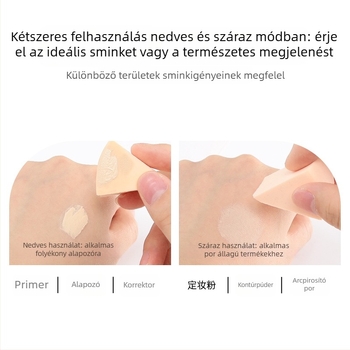 Egyszer használatos háromszög alakú sminkszivacs púderhez, száraz és nedves felhasználásra, anyag: szivacs, 15 db/csomag