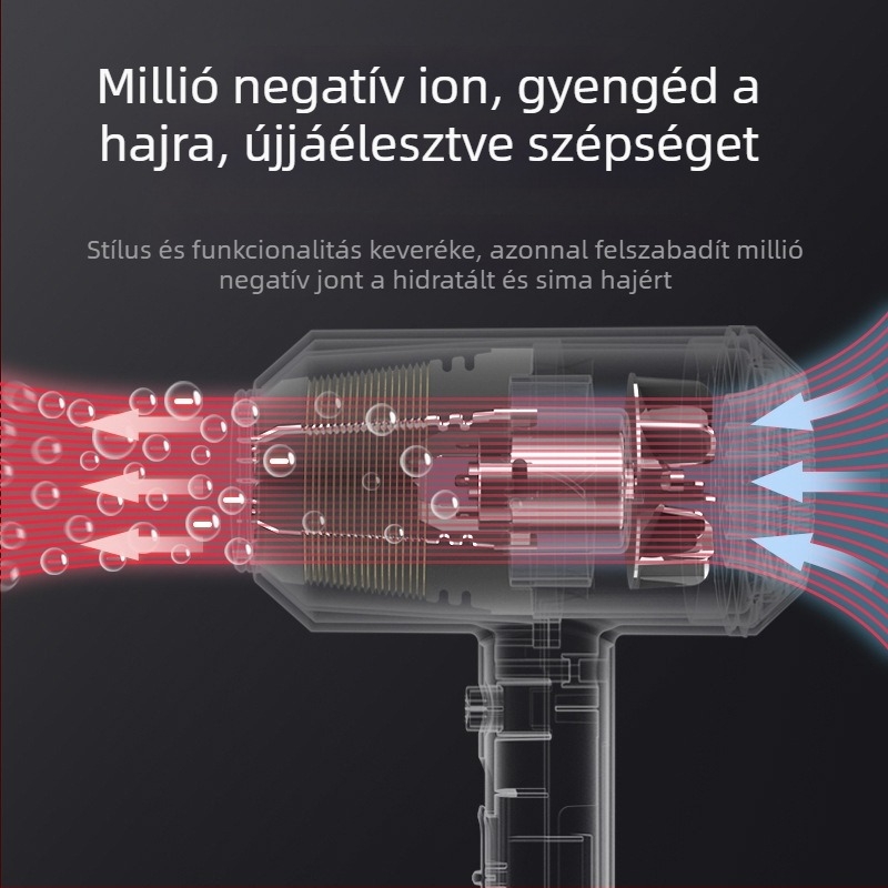 Konka hajszárító háztartási – negatív ionok, 1600W, kefés motor, 220V, hideg/meleg levegő, 2 sebesség